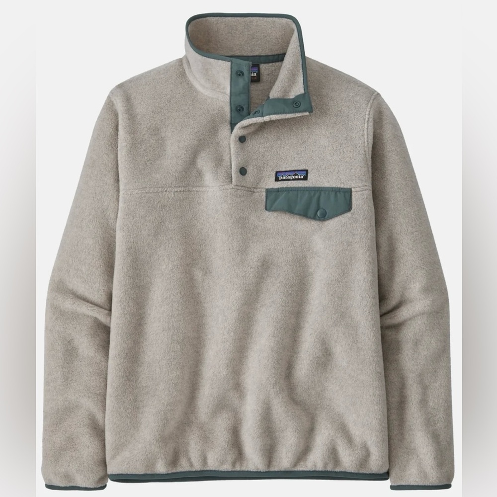 Patagonia Women's Synchilla Snap-T Fleece - Oatmeal Heather/Green Large